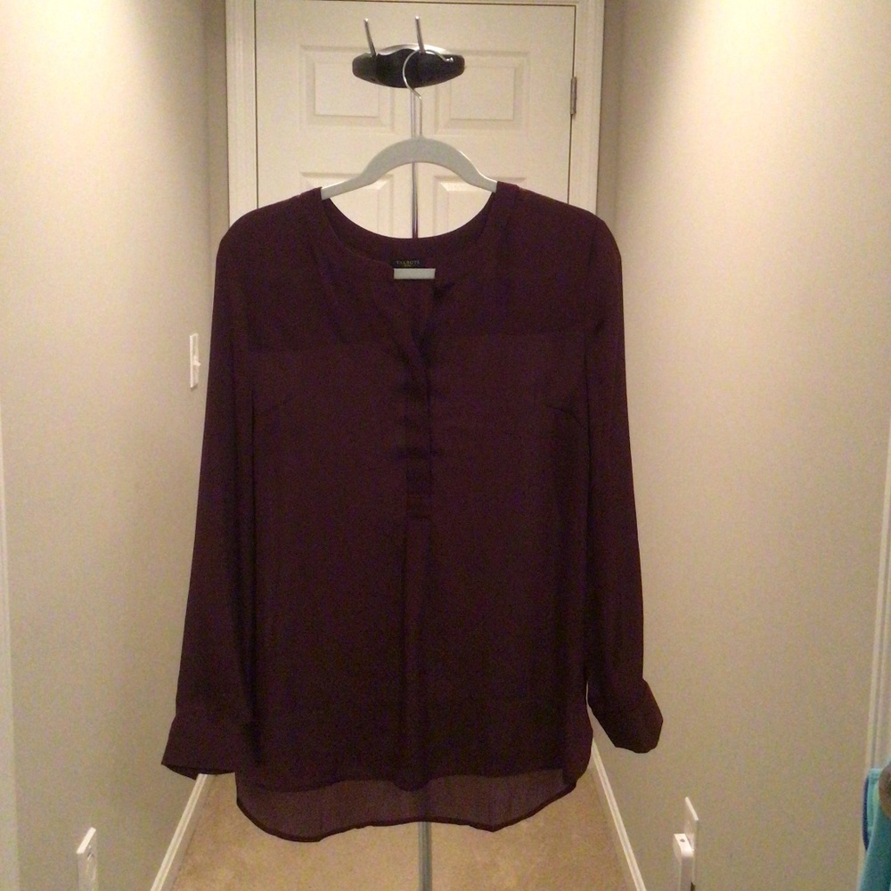 Talbots (Lp) plum blouse.